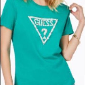 Guess Logo graphic tee Teal/Green